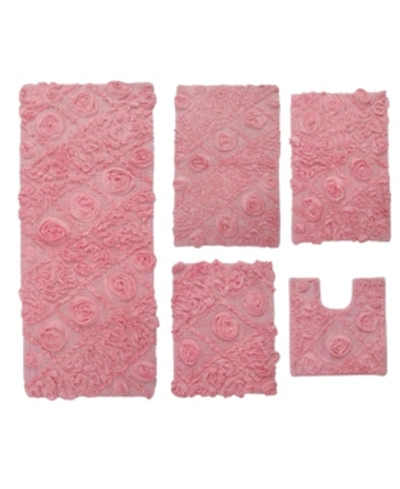 Home Weavers Modesto 5 Pc Bath Rug Bedding In Pink