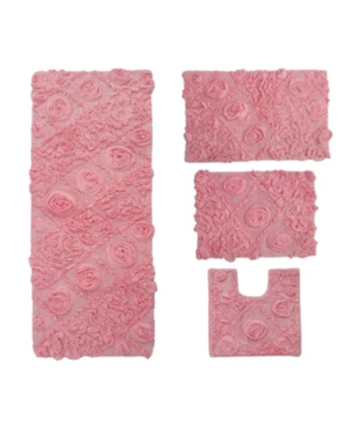 Home Weavers Modesto 4 Pc Bath Rug Bedding In Pink