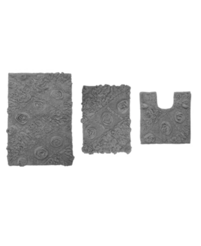 Home Weavers Modesto 3 Pc Bath Rug Bedding In Grey