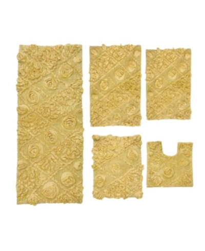 Home Weavers Modesto 5 Pc Bath Rug Bedding In Yellow