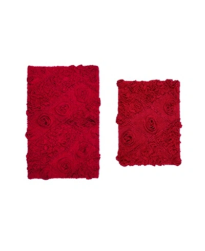 Home Weavers Modesto 2 Pc Bath Rug Bedding In Red