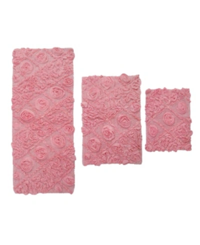 Home Weavers Modesto 3 Pc Bath Rug Bedding In Pink