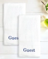 Linum Home 100% Turkish Cotton "guest" 2-pc. Hand Towel Set Bedding In Navy