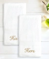 LINUM HOME 100% TURKISH COTTON "HIS" AND "HERS" 2-PC. HAND TOWEL SET BEDDING