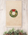 LINUM HOME CHRISTMAS WREATH EMBROIDERED 100% TURKISH COTTON HAND TOWEL