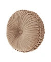 J Queen New York Luciana Tufted Decorative Pillow, 15" Round In Beige