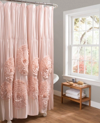 Lush Decor Serena Shower Curtain, 72" X 72" In Blush