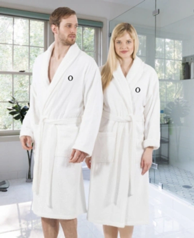 Linum Home 100% Turkish Cotton Personalized Terry Bath Robe - White Bedding In O