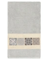 Linum Home 100% Turkish Cotton Vivian Embellished Bath Towel Bedding In Light Gray