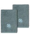 Linum Home 100% Turkish Cotton Vivian 2-pc. Embellished Washcloth Set Bedding In Teal