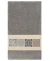Linum Home 100% Turkish Cotton Vivian Embellished Bath Towel Bedding In Dark Gray