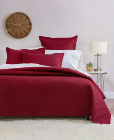 Charter Club Damask Quilted Cotton 3-pc. Coverlet Set, King, Created For Macy's In Pomegranate