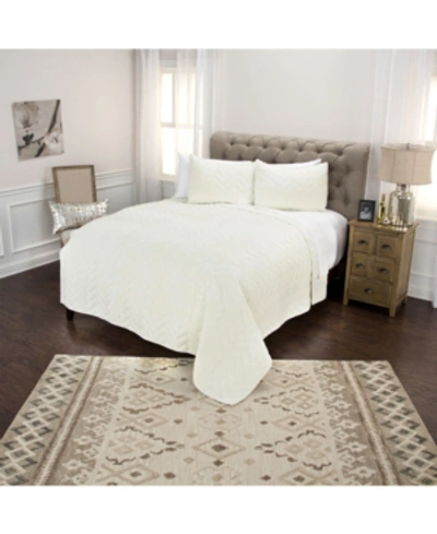 Rizzy Home Riztex Usa Riviera Quilt, King In White