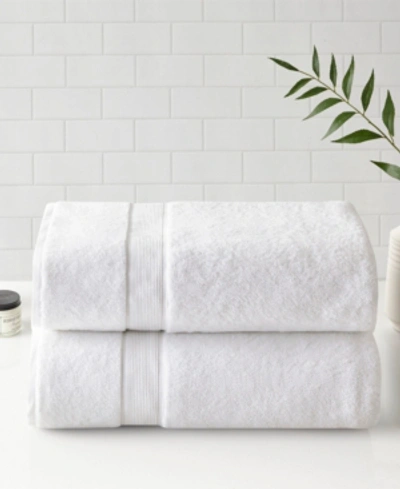 Madison Park Luxury Cotton 2-pc. Bath Sheet, 34" X 68" In White