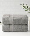 Madison Park Luxury Zero Twist Cotton 2-pc. Bath Sheet, 34" X 68" In Silver