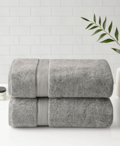Madison Park Luxury Cotton 2-pc. Bath Sheet, 34" X 68" In Silver