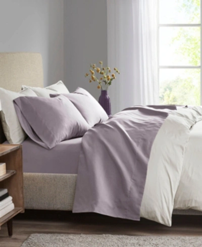 Madison Park 3m-microcell Solid 3-pc. Sheet Set, Twin Xl In Purple