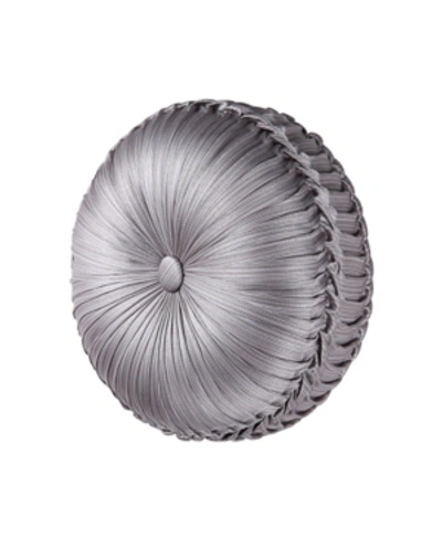 J QUEEN NEW YORK LUXEMBOURG TUFTED DECORATIVE PILLOW, 15" ROUND