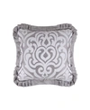 J Queen New York Luxembourg Decorative Pillow, 20" X 20" In Silver
