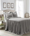 Lush Decor Ruffle Skirt 3-piece Queen Bedspread Set In Dark Grey
