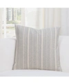 SISCOVERS COTTAGE PEWTER STRIPE DECORATIVE PILLOW, 16" X 16"