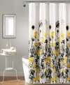 Lush Decor Zuri Flora Shower Curtain, 72" X 72" In Yellow
