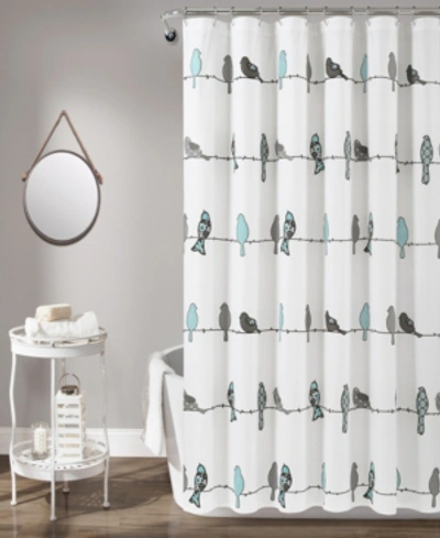 Lush Decor Rowley Birds Shower Curtain, 72" X 72" In Blue