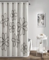 Lush Decor Ruffle Flower Shower Curtain, 72" X 72" In Light Gray