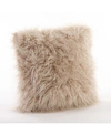 Saro Lifestyle Mongolian Faux Fur Decorative Pillow, 18" X 18" In Beige