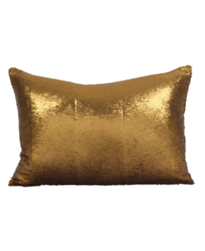 Saro Lifestyle Sirun Reversible Sequin Mermaid Poly Filled Decorative Pillow, 16" X 24" In Bronze
