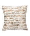 Saro Lifestyle Brushed Metallic Foil Printed Faux Fur Decorative Pillow, 15" X 15" In Gold