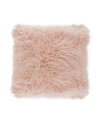 Saro Lifestyle Mongolian Faux Fur Decorative Pillow, 18" X 18" In Blush
