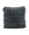 Saro Lifestyle Mongolian Faux Fur Decorative Pillow, 18" X 18" In Slate