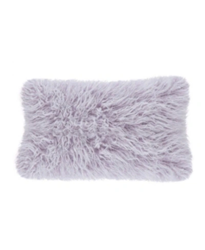 Saro Lifestyle Mongolian Faux Fur Decorative Pillow, 12" X 20" In Lavender