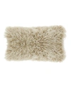 Saro Lifestyle Mongolian Faux Fur Decorative Pillow, 12" X 20" In Beige