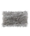 Saro Lifestyle Mongolian Faux Fur Decorative Pillow, 12" X 20" In Gray