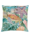 SARO LIFESTYLE TROPICAL TURTLE PRINTED DECORATIVE PILLOW, 18" X 18"