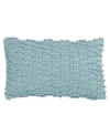 Saro Lifestyle Nubby Decorative Pillow, 12" X 20" In Aqua
