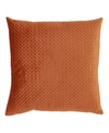 Saro Lifestyle Pinsonic Velvet Decorative Pillow, 18" X 18" In Pumpkin