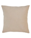 Saro Lifestyle Pinsonic Velvet Decorative Pillow, 18" X 18" In Natural