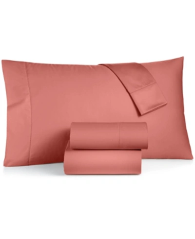 Charter Club Damask Solid 550 Thread Count 100% Cotton 3-pc. Sheet Set, Twin, Created For Macy's In Soft Poppy