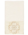 Linum Home 100% Turkish Cotton Alyssa Embellished Hand Towel Bedding In Cream