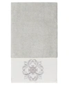 Linum Home 100% Turkish Cotton Alyssa Embellished Bath Towel Bedding In Light Gray