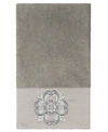Linum Home 100% Turkish Cotton Alyssa Embellished Bath Towel Bedding In Dark Gray