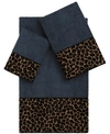 Linum Home Spots 3-piece Embellished Towel In Navy