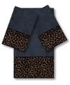 Linum Home Spots 3-piece Embellished Towel In Navy