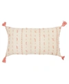 Rizzy Home Geometric Polyester Filled Decorative Pillow, 14" X 26" In Blush