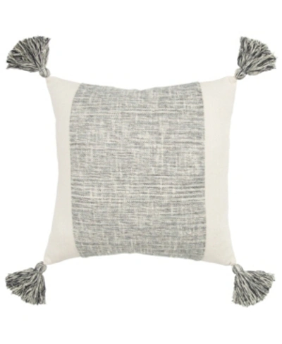 Rizzy Home Grid Polyester Filled Decorative Pillow, 20" X 20" In Gray