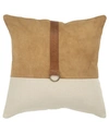 RIZZY HOME COLORBLOCK POLYESTER FILLED DECORATIVE PILLOW, 20" X 20"