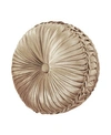 J Queen New York Sandstone Tufted Decorative Pillow, 15" Round In Beige